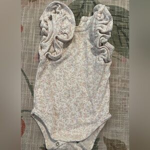 Jamie Kay Pink Floral Ruffle Onesie